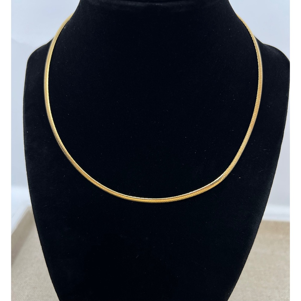 Effy Gold Over Sterling Reversible Omega Chain Necklace Heart Charm Adjustable